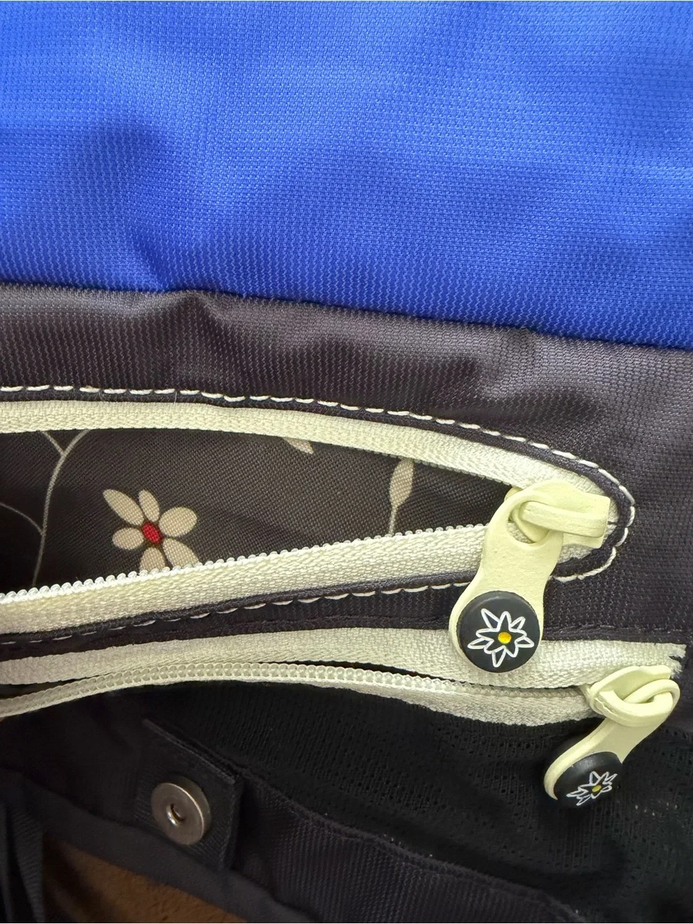 Sherpani Royal Blue Crossbody with Gray Strap and Cream Accents